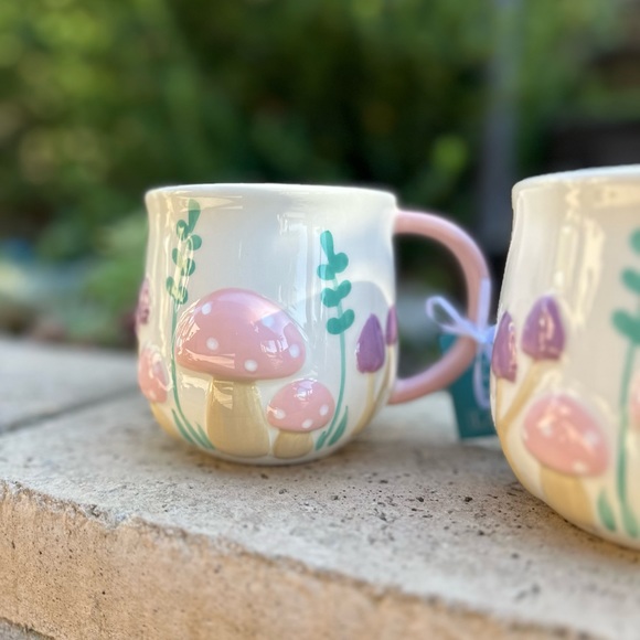 Lang pastel mushroom mugs set of 2 retro vintage new HTF viral tik tok - Picture 8 of 14